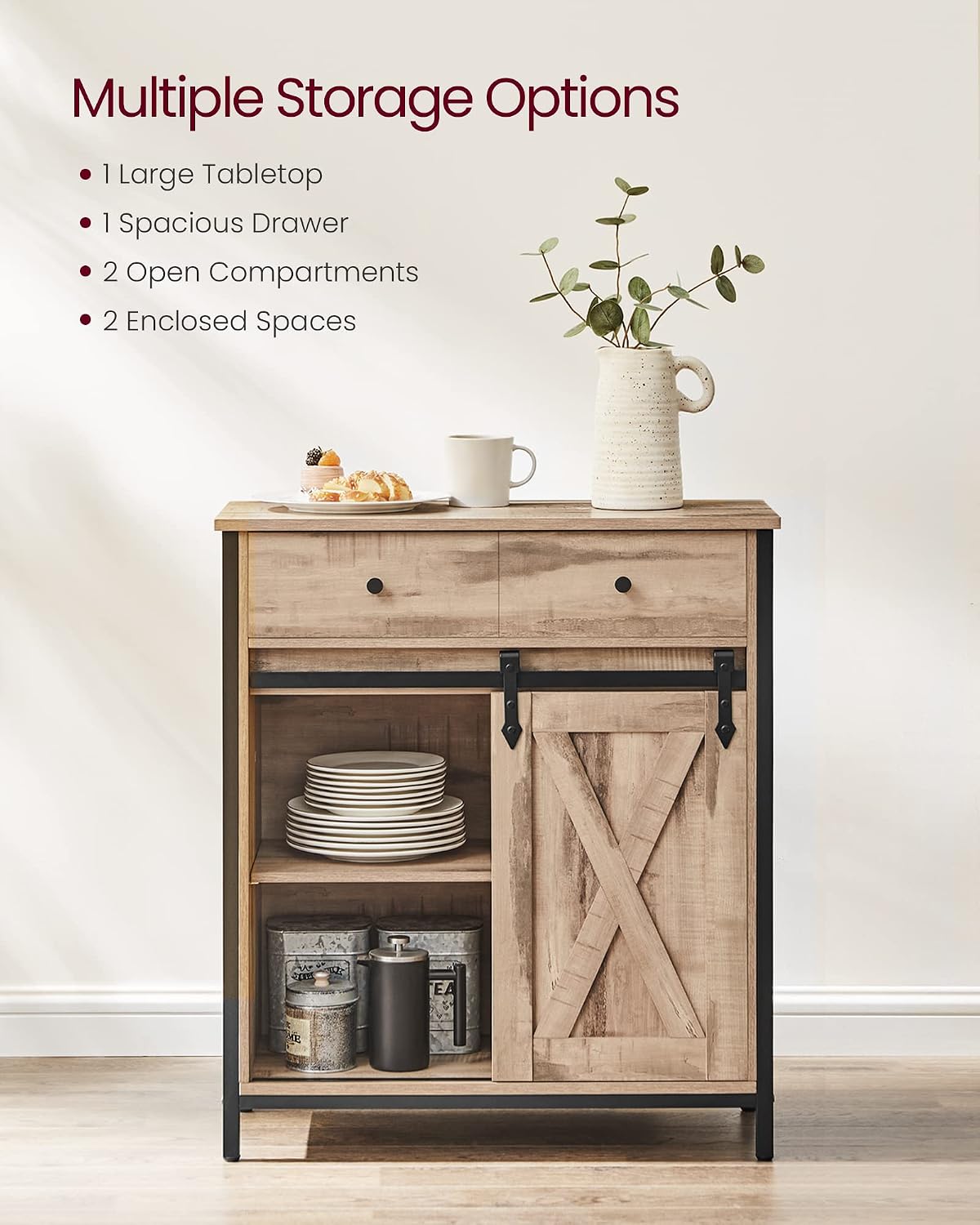 Detalle de VASAGLE Daxton Collection LSC100B50 Storage Cabinet with Adjustable Shelf