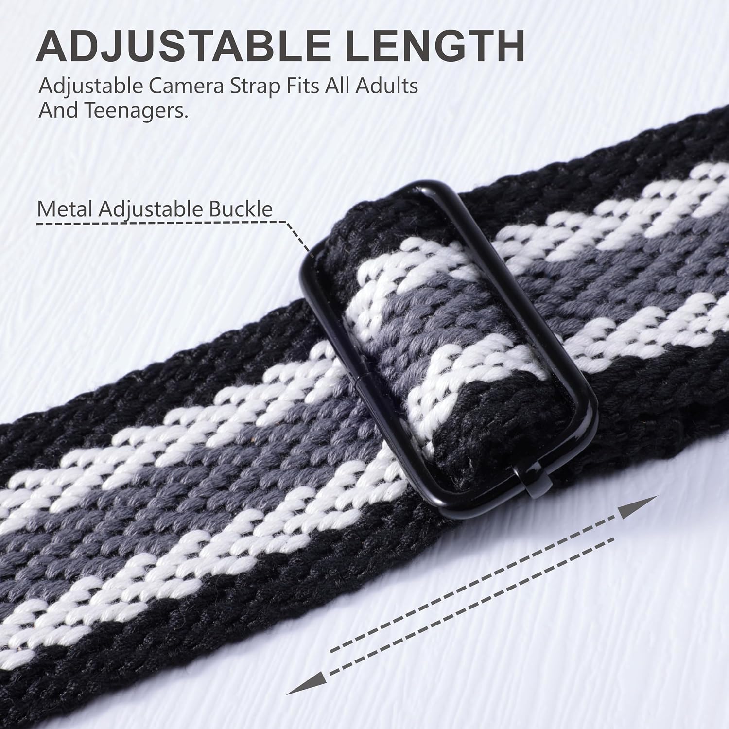 Detalle de Padwa Lifestyle Stripes camera strap, adjustable