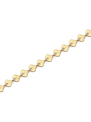 Detalle de SINGULARU Collar Shells de Acero Baño Oro 18K – Cadena 36 cm + 5 cm de alargador