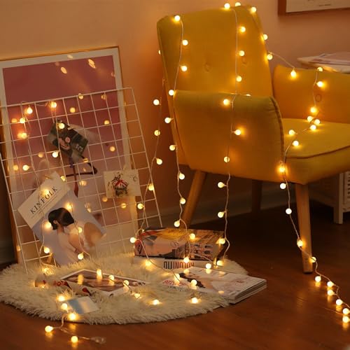 Detalle de Zorela Globe Fairy Lights: 15M 100 LED Outdoor/Indoor String Lights with Remote