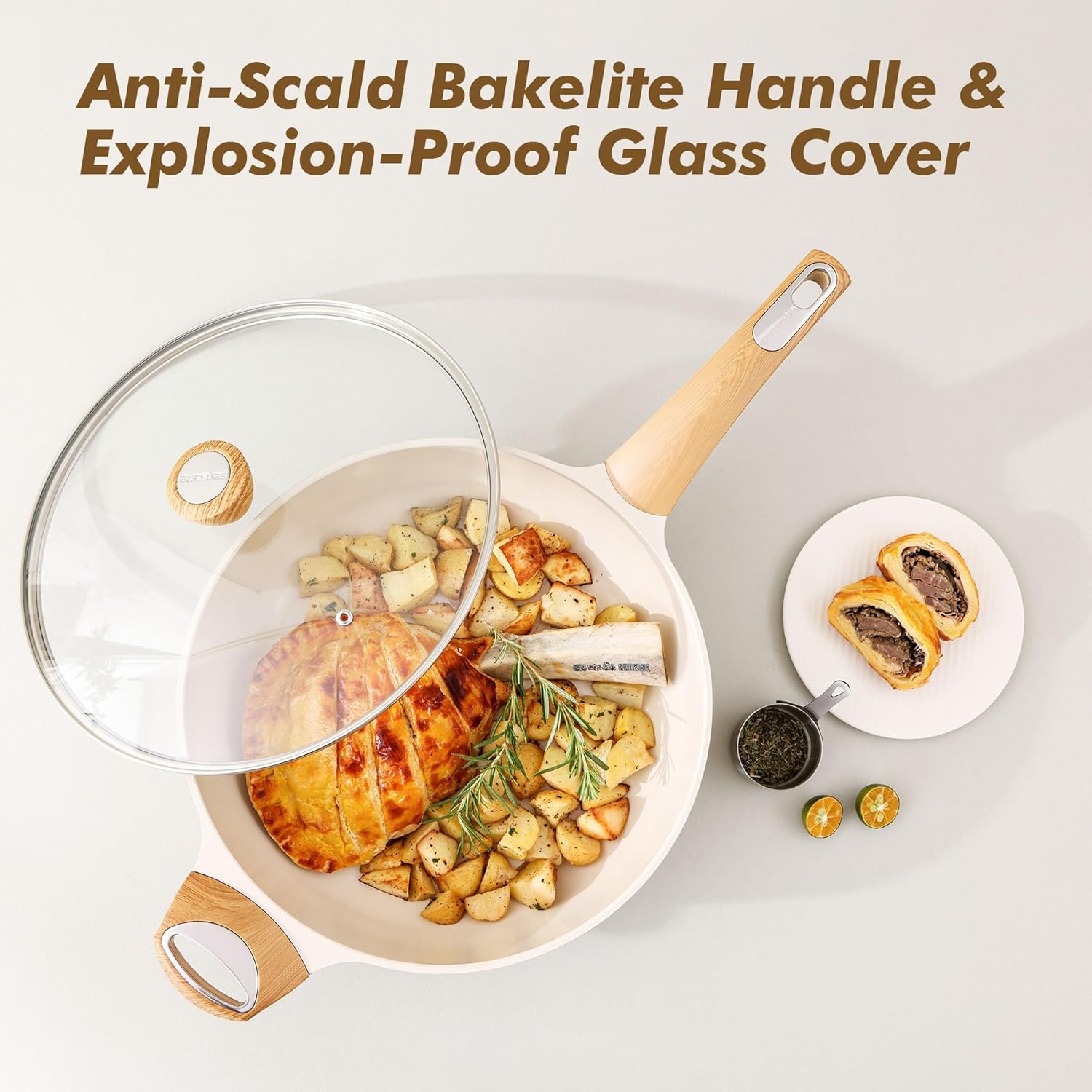 Thumbnail 6 de SENSARTE Ceramic Nonstick Frying Pan Skillet with Lid (30cm) – induction-ready 4.7L deep saute pan