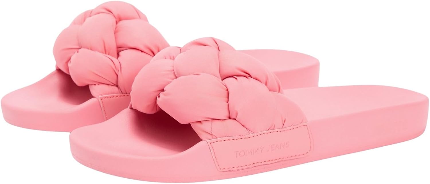 Detalle de Tommy Jeans TJW Braided Slides En0en02975 – Sandali da Donna in nylon con branding Tommy Jeans
