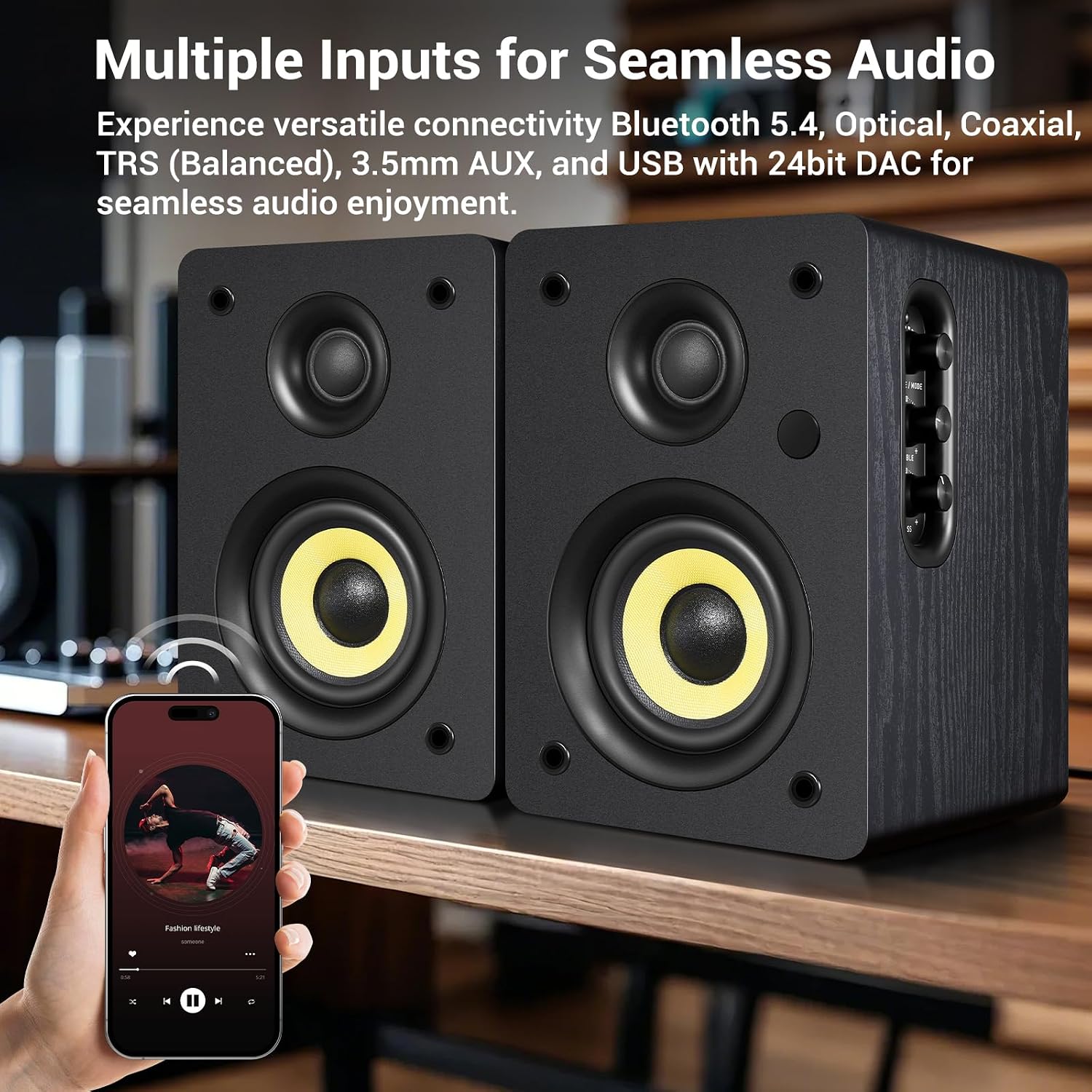 Detalle de Sanyun SW206 4" HiFi Bookshelf Speakers
