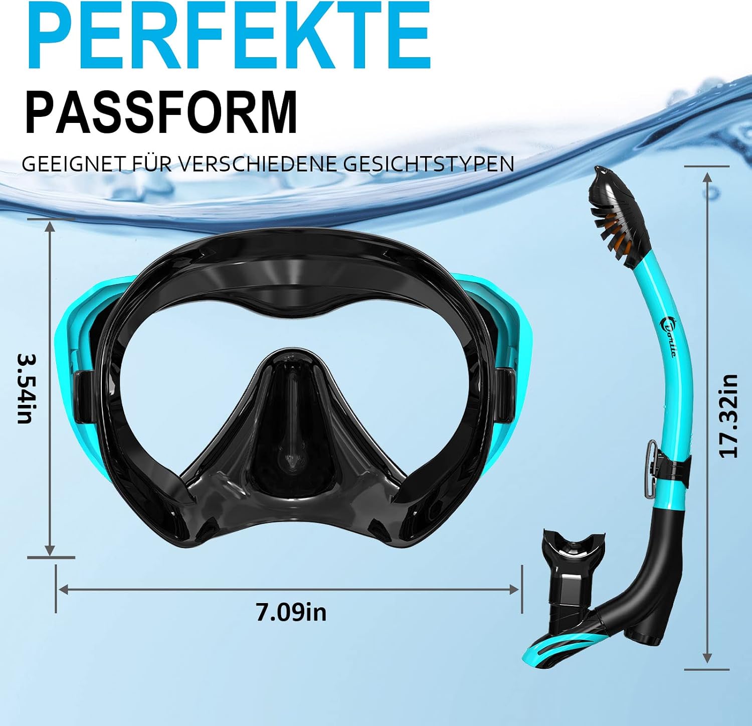 Thumbnail 4 de Dorlle Schnorchelset Panorama Schnorchelmaske 🏊