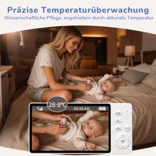 Thumbnail 8 de jeeber Ohne WLAN Babyphone mit Kamera – 1080P, 5-Zoll IPS Display und 360° Blickwinkel