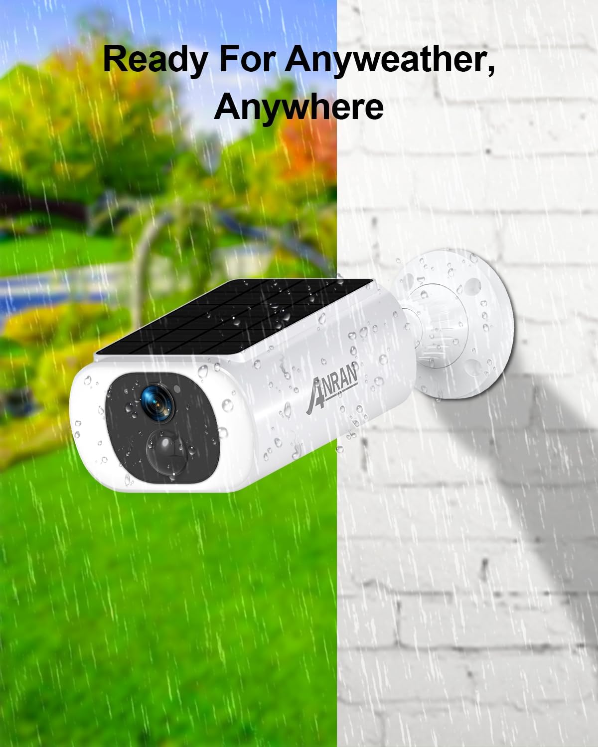 Detalle de ANRAN C3 Solar Security Camera 2-Pack, 2K Video, Color Night Vision