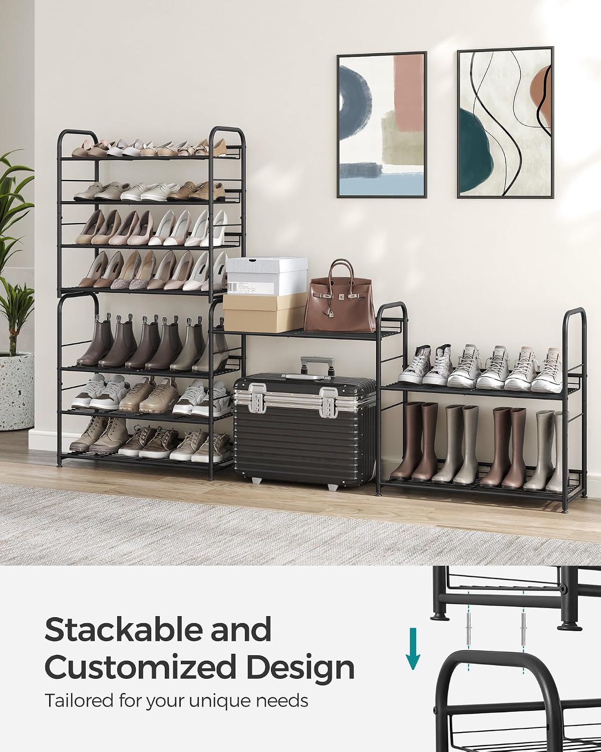 Detalle 2 de SONGMICS Metal Shoe Rack, 4-Tier
