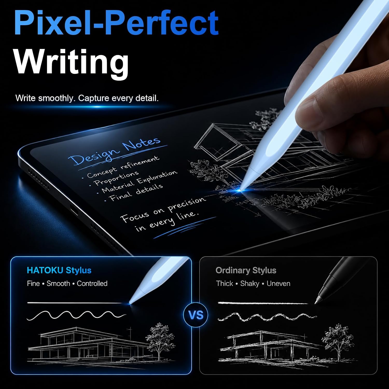 Detalle de HATOKU Pencil 1st Generation for iPad (A16, 2018–2026)
