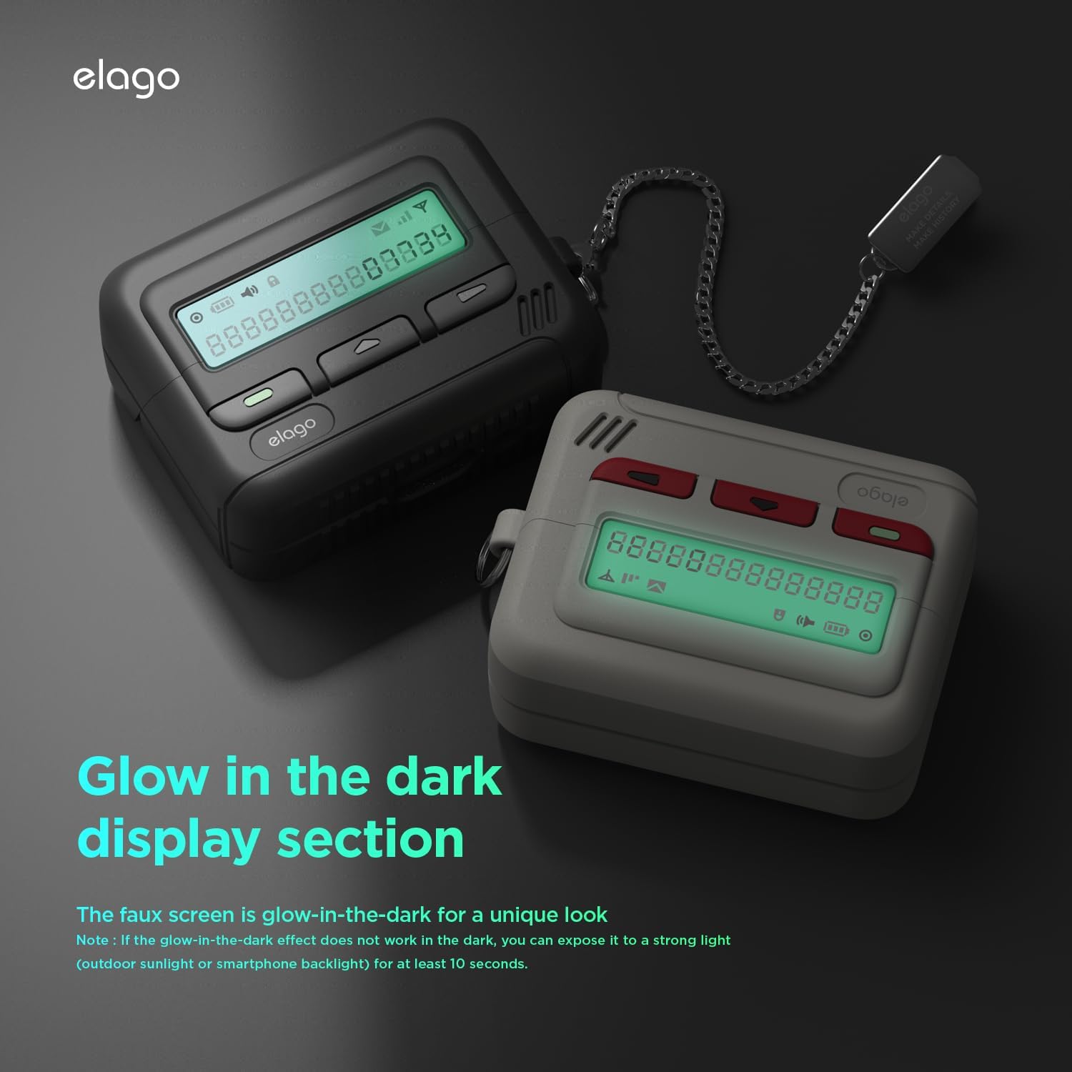 Detalle 2 de elago Coque Pager pour Samsung Galaxy Buds 3 / Buds 3 Pro – Lanière incluse, protection anti-chocs, noir