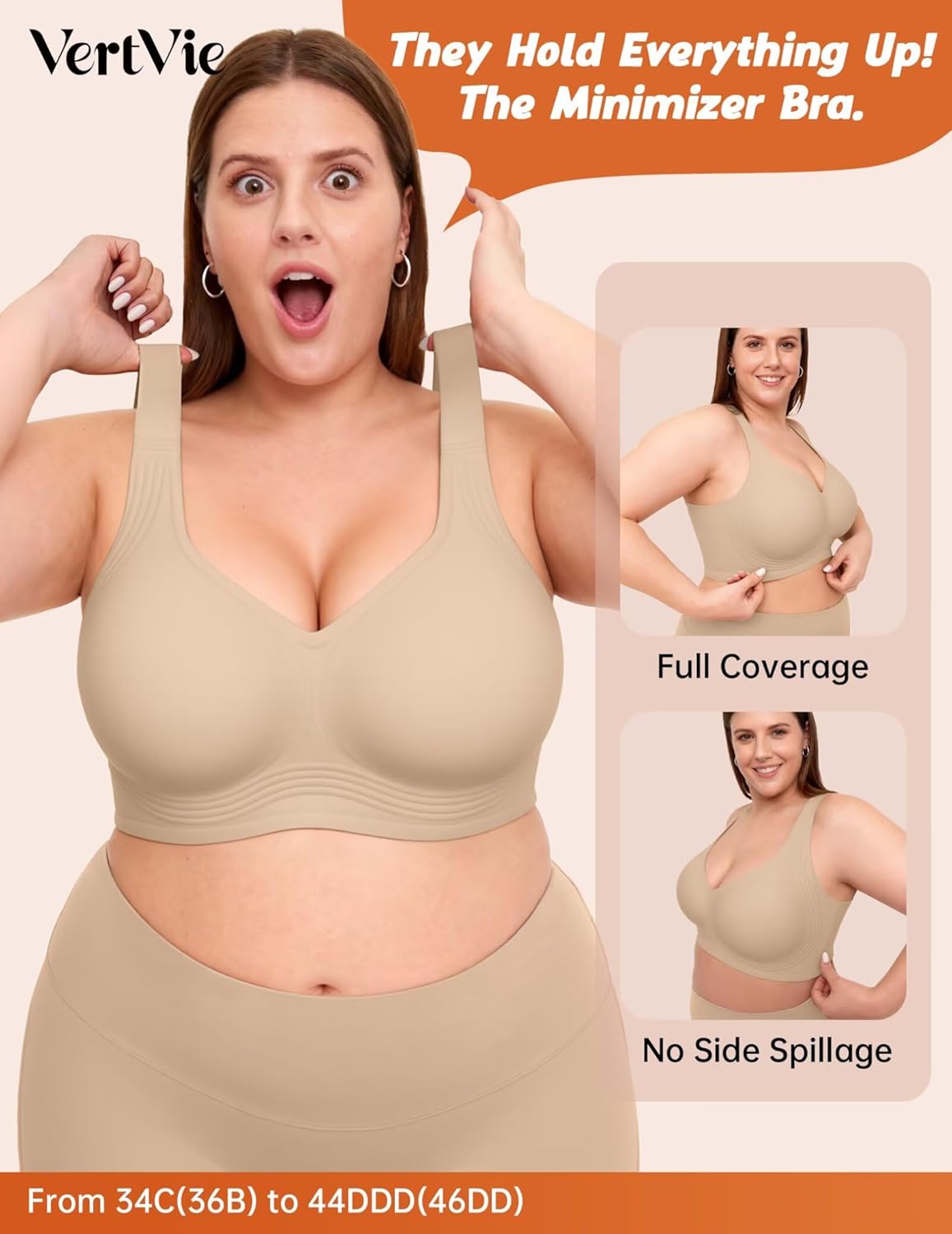 Thumbnail 2 de VertVie Gel Wireless Full-Coverage Bra for Women, Extra-Size, Back-Smoothing