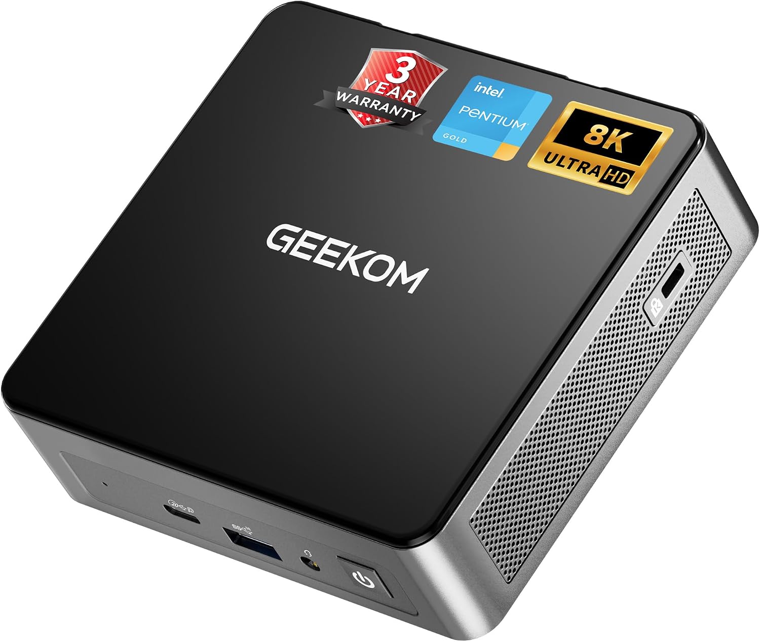 Detalle de GEEKOM Air12 Mini PC for Business & WFH (2026) — Intel 7505, Dual-Slot RAM, 3-Year Warranty