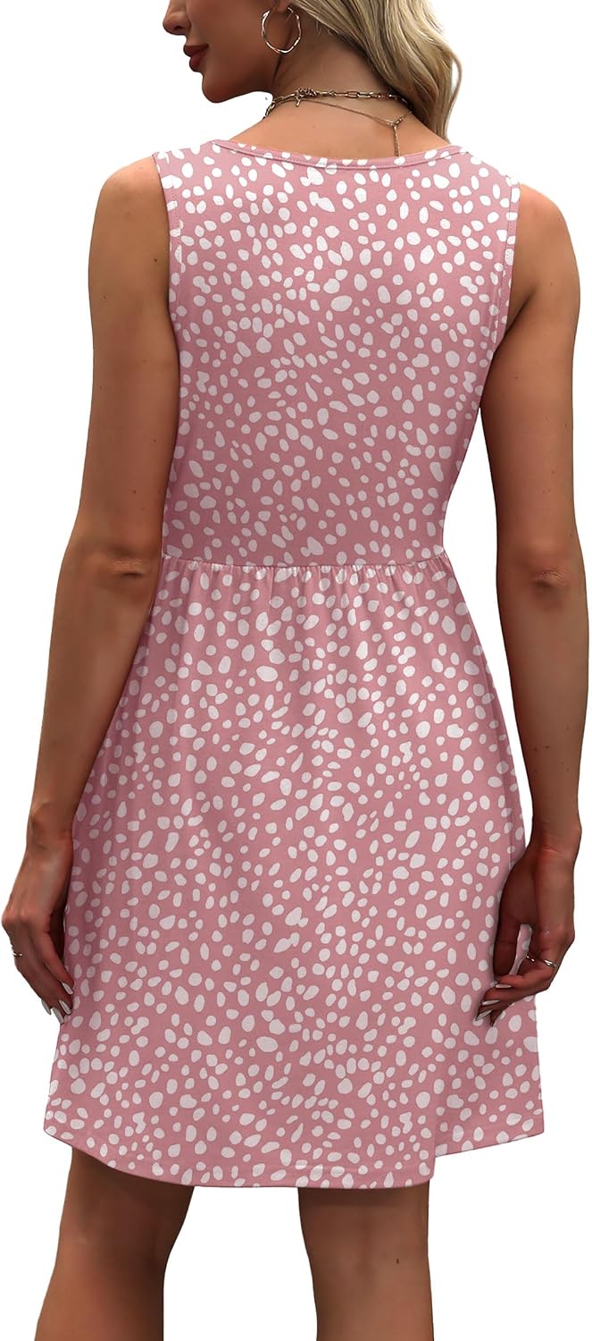 Thumbnail 4 de WIHOLL Women's Summer Dress 2026: A-Line Sleeveless Sundress with Pockets – Floral or Solid