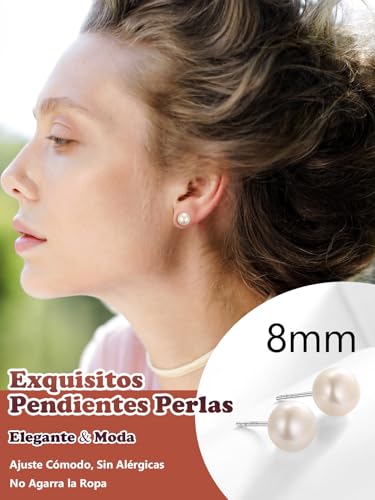 Thumbnail 1 de Silvora Pendientes 8mm Perla Agua Dulce