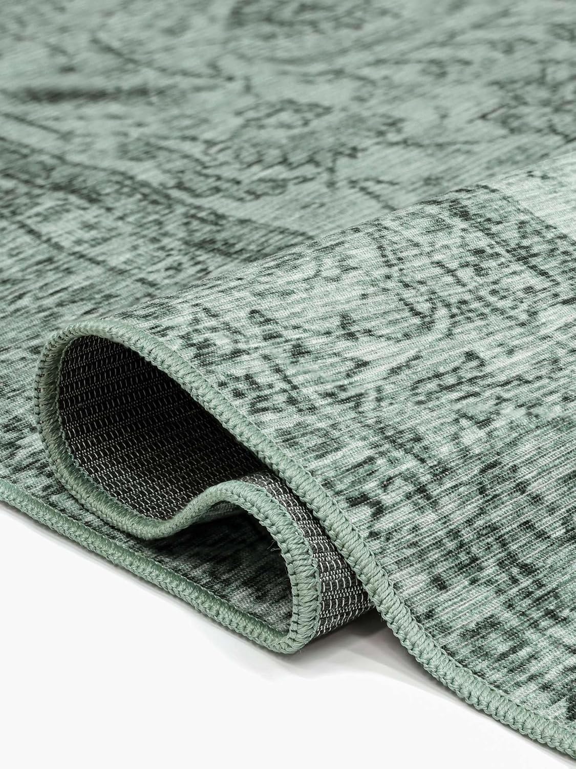 Detalle 2 de RugVista Vintage Siena 120766 tapijt 140 x 200 cm, groen, laagpolig