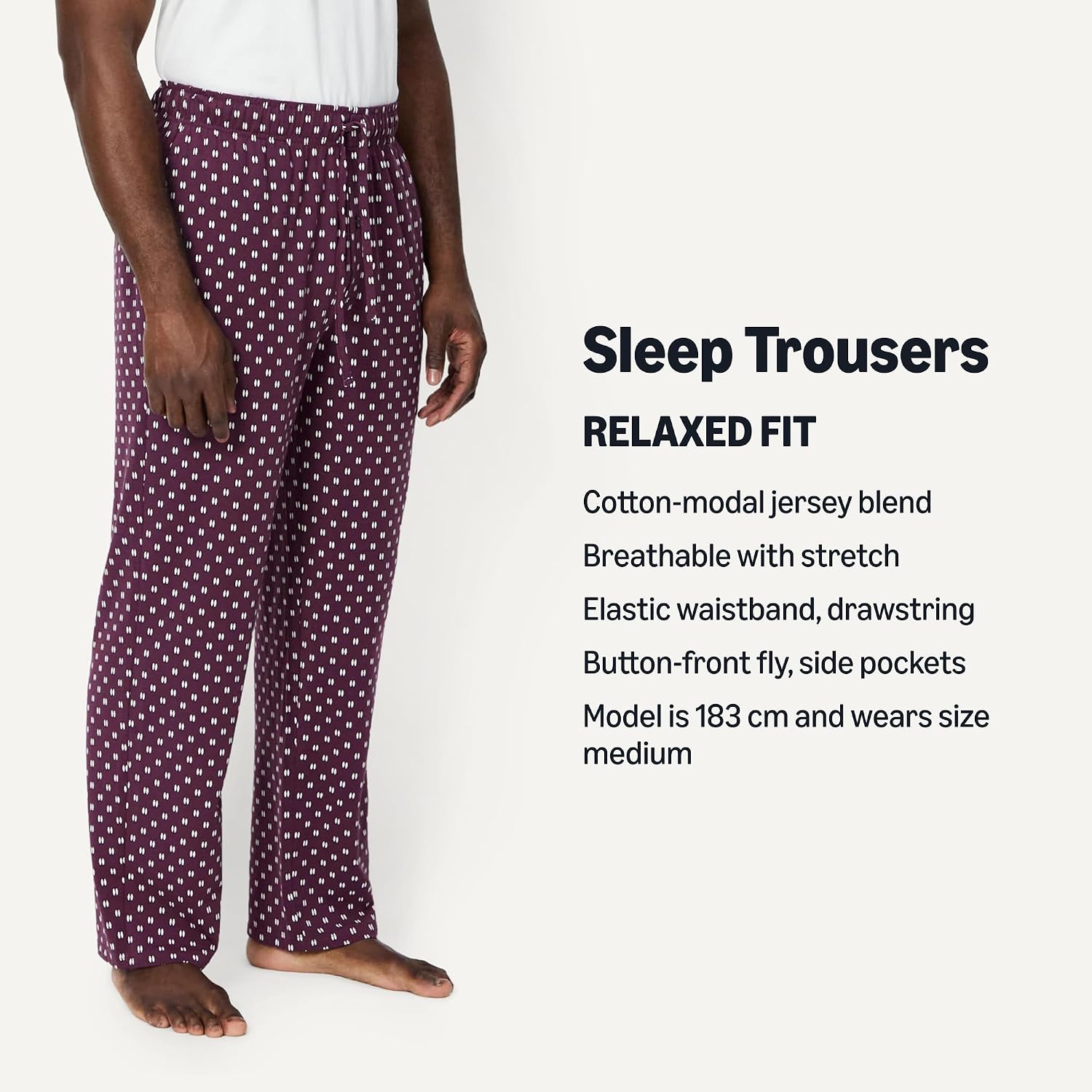 Detalle 2 de Amazon Essentials Men's Cotton-Modal Pyjama Bottoms