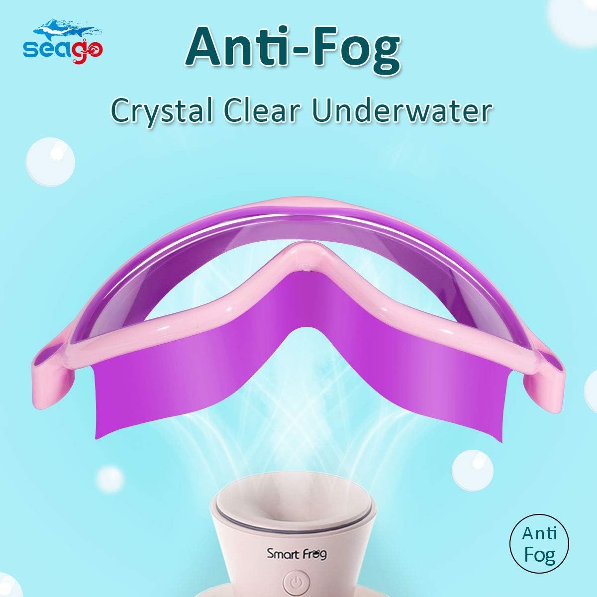 Detalle 2 de Seago Kids’ Swim Goggles for Ages 3–14, UV Protection, Anti-Fog, 180° View