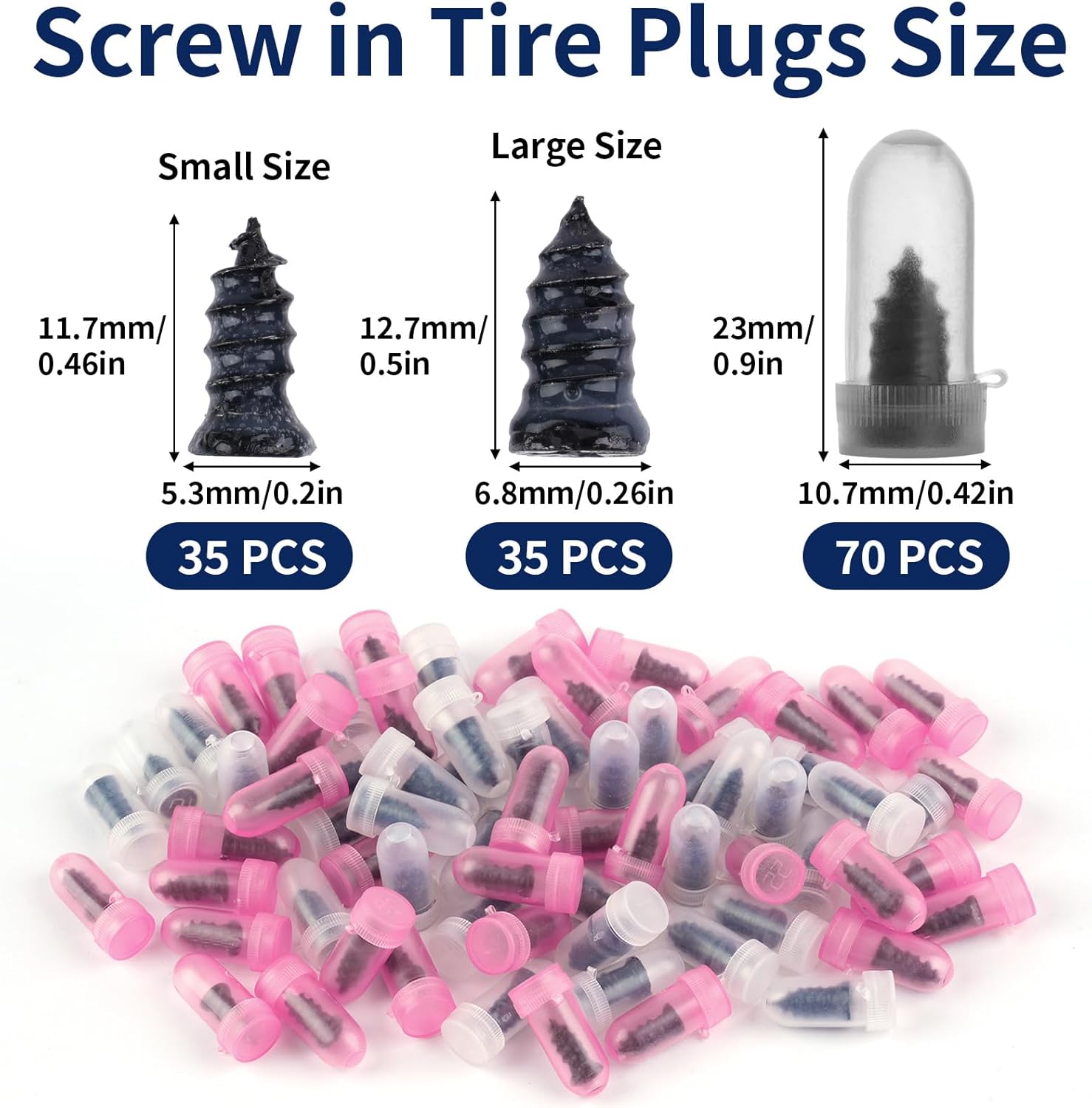 Detalle de Opvixi Screw in Tire Plugs (70-Piece) for Car, Motorcycle, Truck & Tractor Tire Repairs