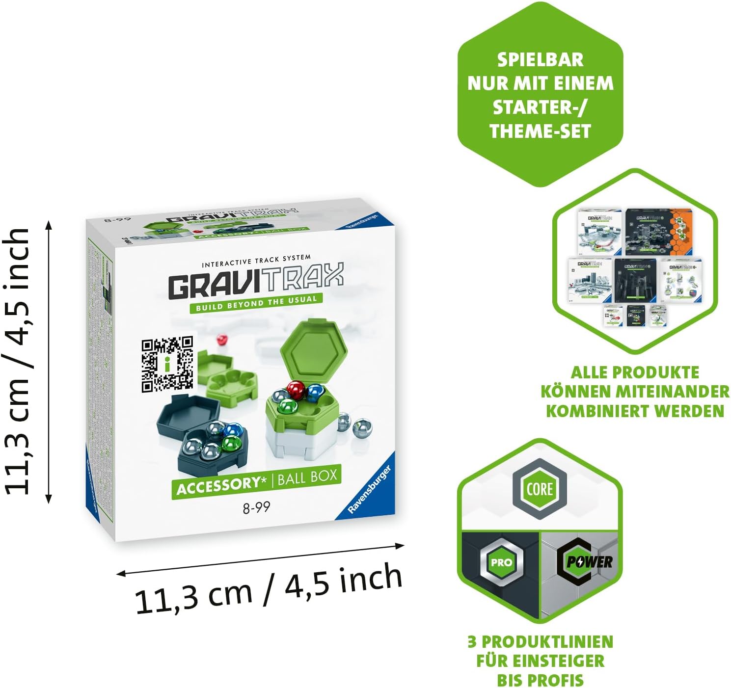 Detalle 2 de Ravensburger GraviTrax Accessory Ball Box 27468 – Zubehör-Set mit Kugeln und 4 Aufbewahrungsboxen (ab 8 Jahren)