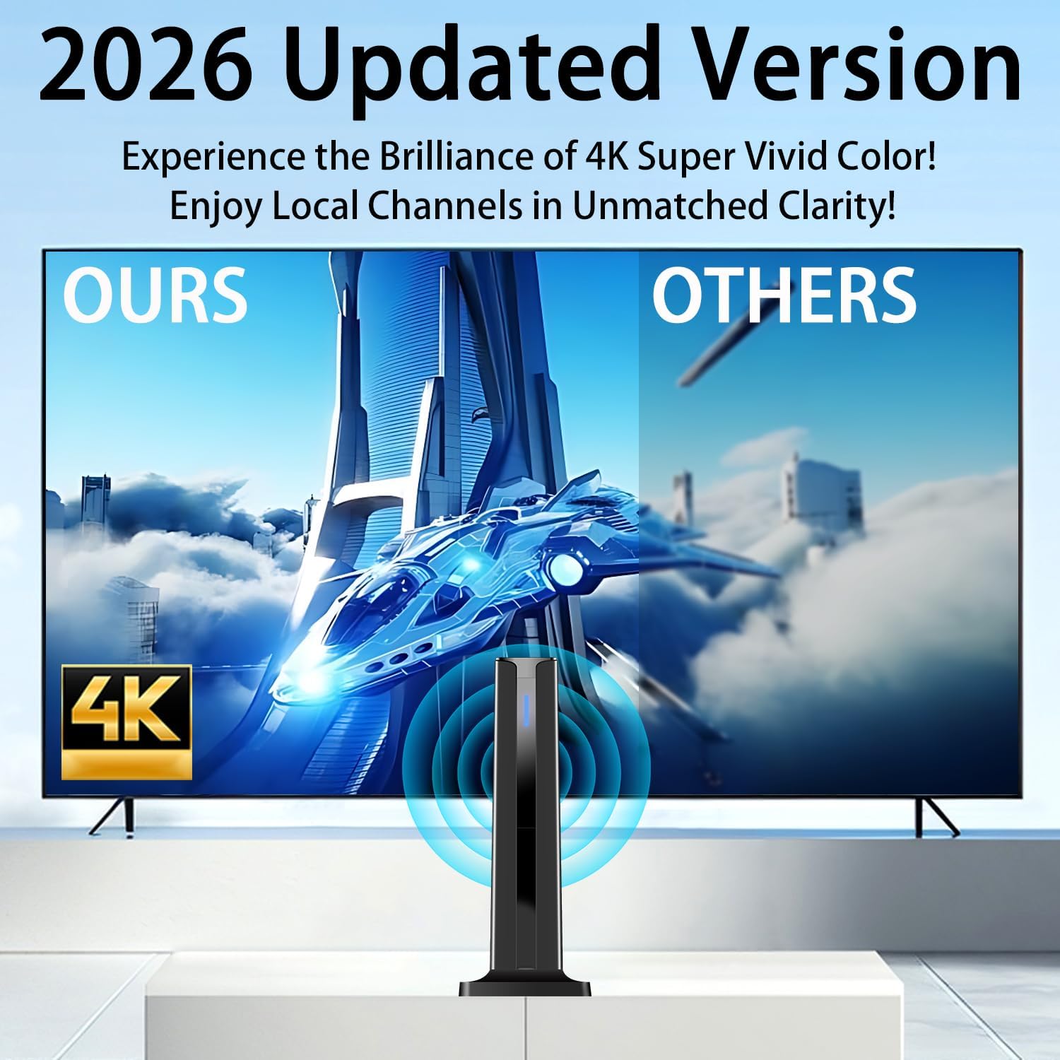 Detalle de ApexWaveTV Digital Indoor Antenna for Smart TV (7.0 in) with 360° Reception