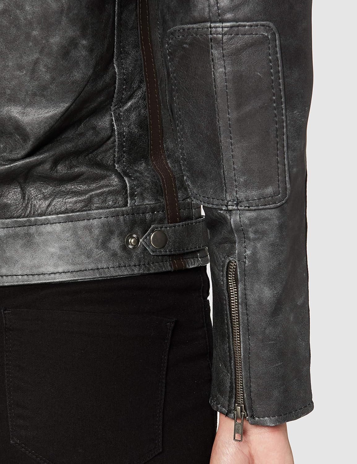 Detalle 2 de URBAN 5884 Leather Damen Bikerjack Vestes Pour Femme en cuir de agneau