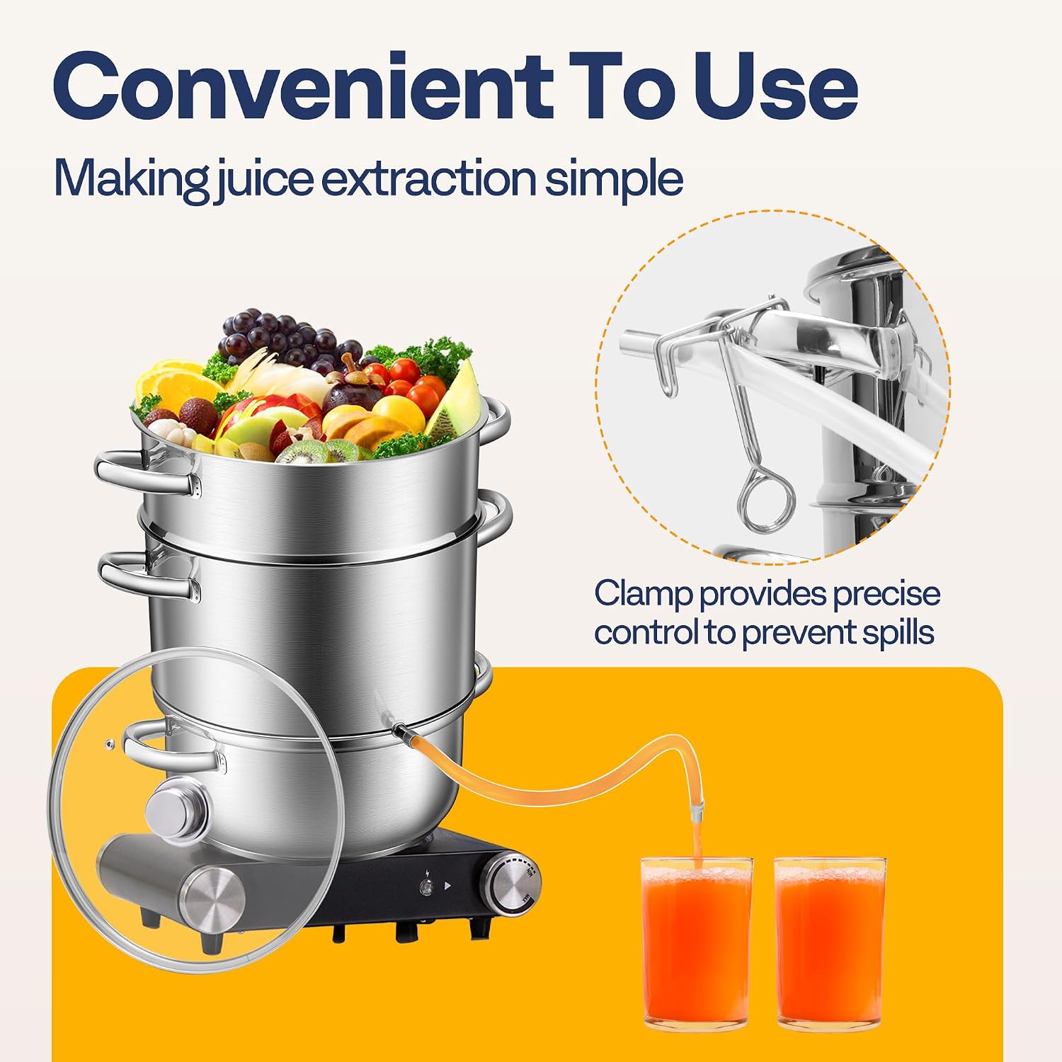 Thumbnail 4 de VIVOHOME Steam Juicer 11 Qt
