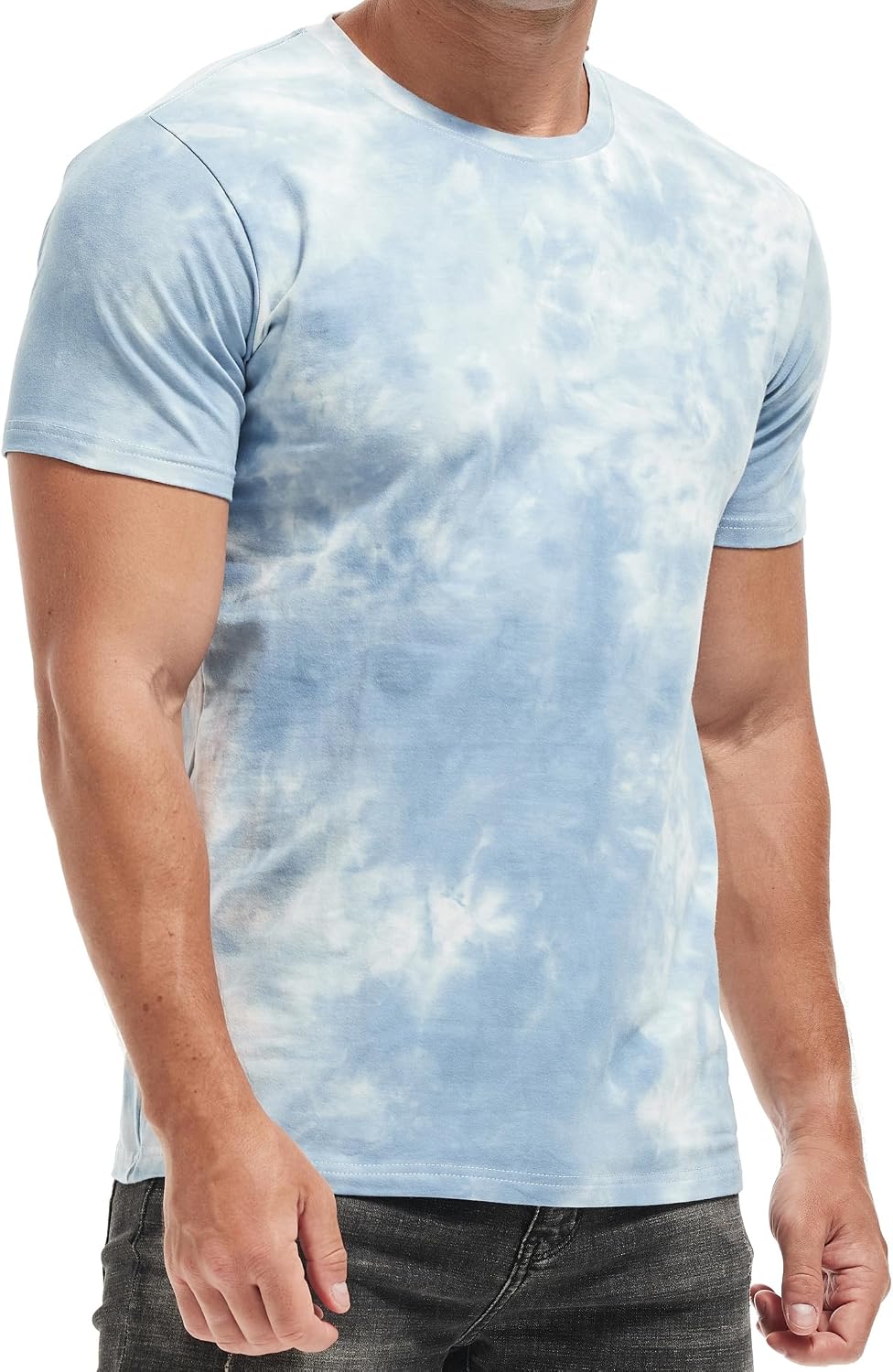 Detalle de RONOMO Herren T-Shirt 95% Baumwolle, 5% Spandex – hautfreundlich, Mikroelastik, UV-beständiger Kunstdruck