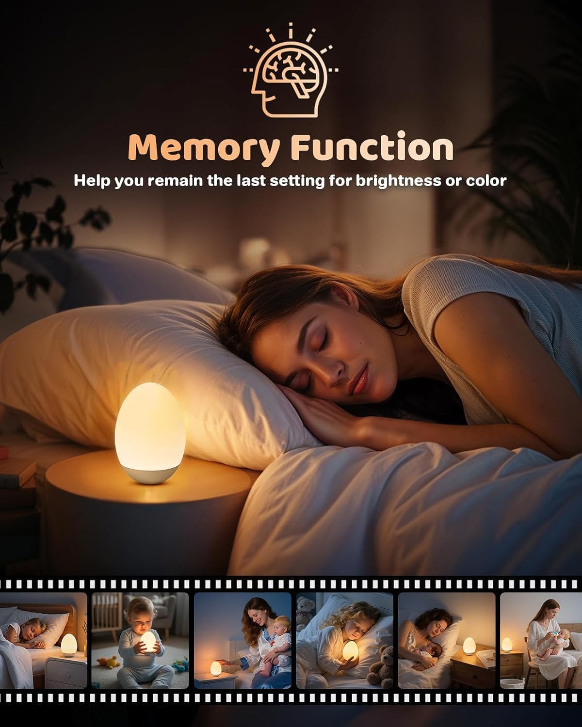 Thumbnail 5 de NICKLUC MY16-BNL-NEW Rechargeable Egg Night Light with Touch Dimming and RGB