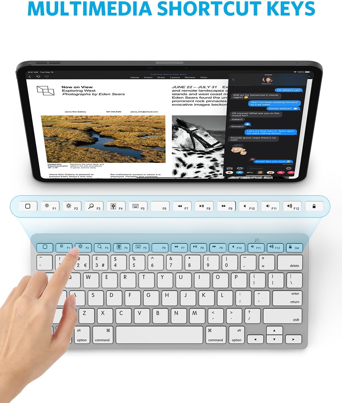 Detalle 2 de OMOTON Bluetooth Wireless Keyboard UK QWERTY