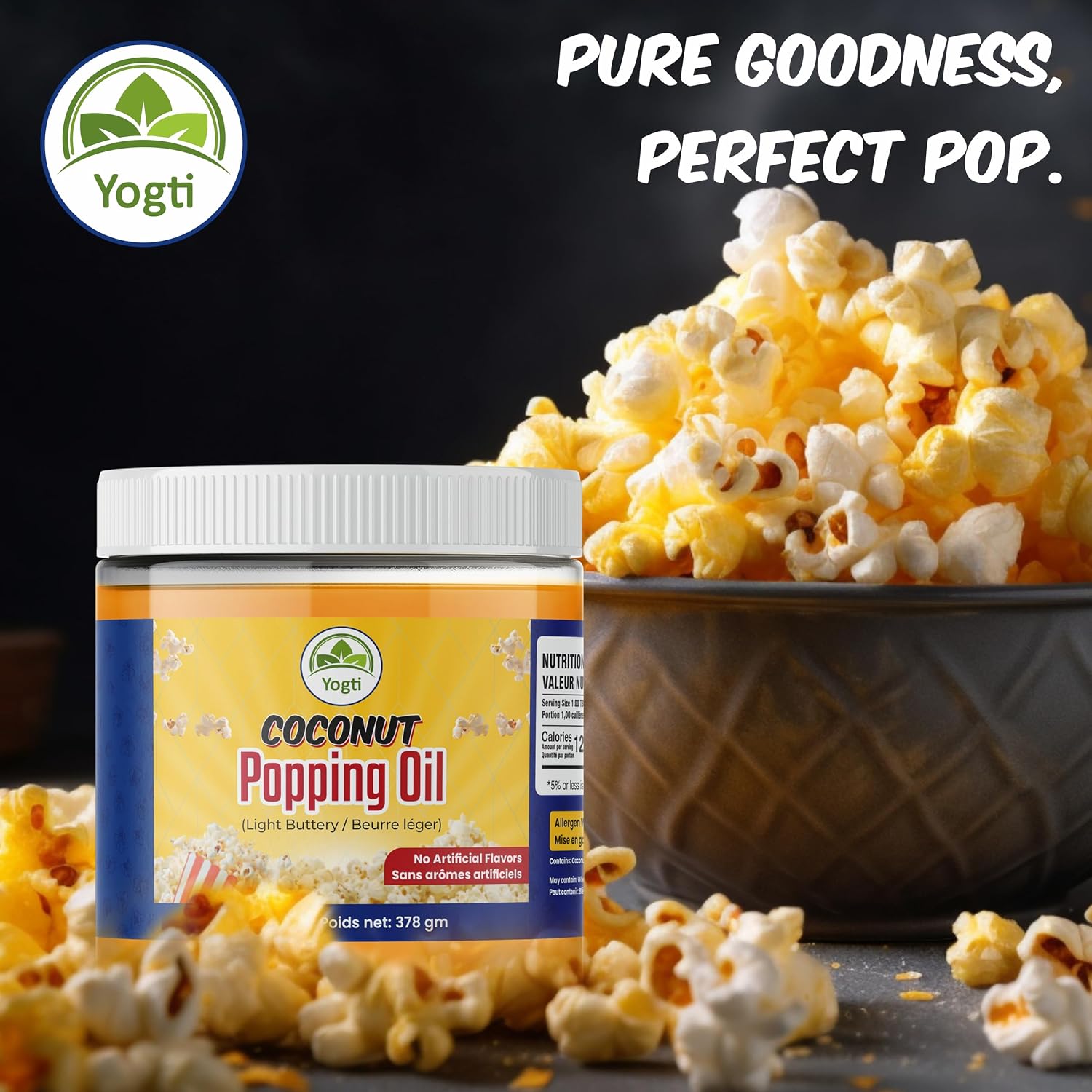 Detalle de Yogti Popcorn Popping Oil, 378 ml, Light Buttery Flavour