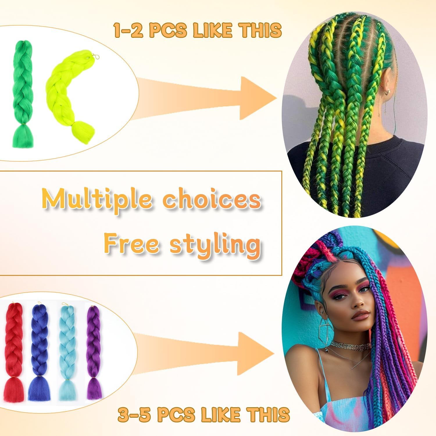 Thumbnail 4 de ShowJarlly Trenzas Africanas 24 60 cm Morado