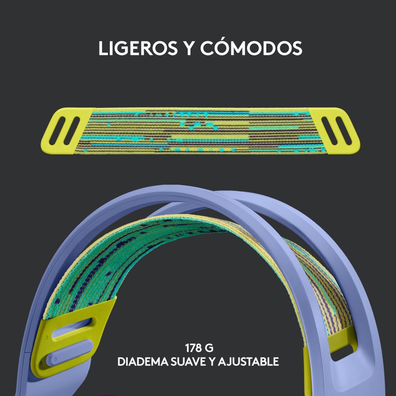 Detalle 2 de Logitech G733 Lightspeed RGB auriculares inalámbricos 50 mm