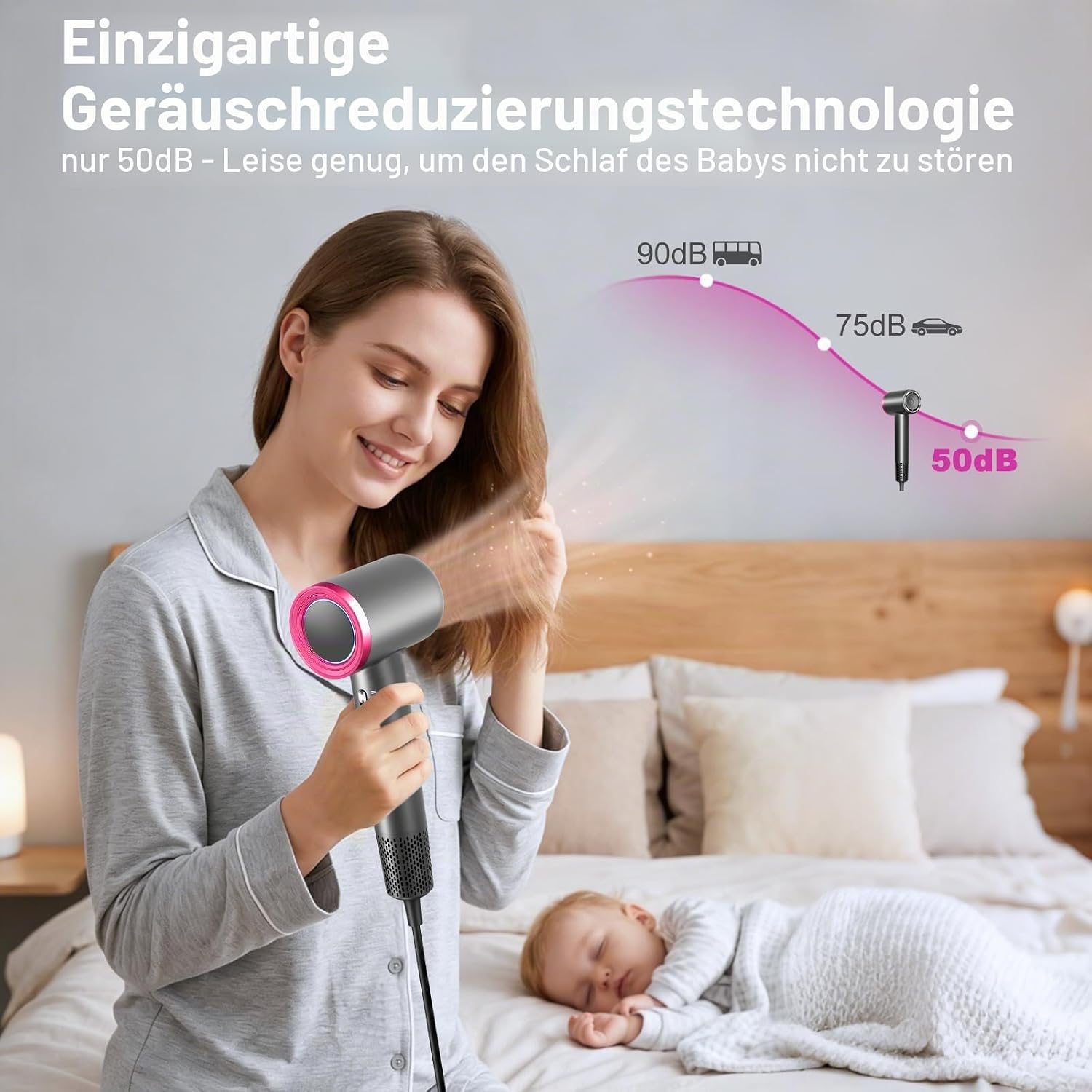 Thumbnail 3 de Haartrockner Ionen Föhn – Profi-Standards, 110000 U/min, 300 Mio. Negative-Ionen, leise