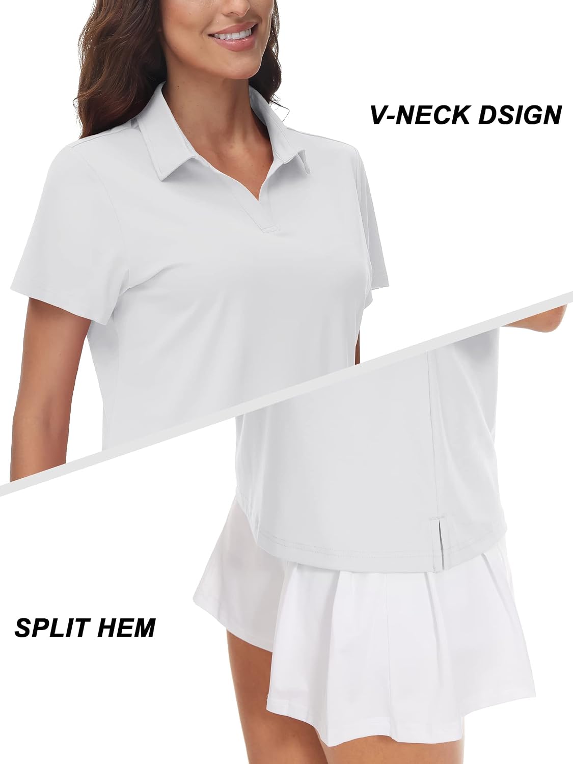 Thumbnail 4 de TACVASEN Women’s V-Neck Polo Shirts with UPF 50+ Sun Protection, Quick-Dry Short Sleeve