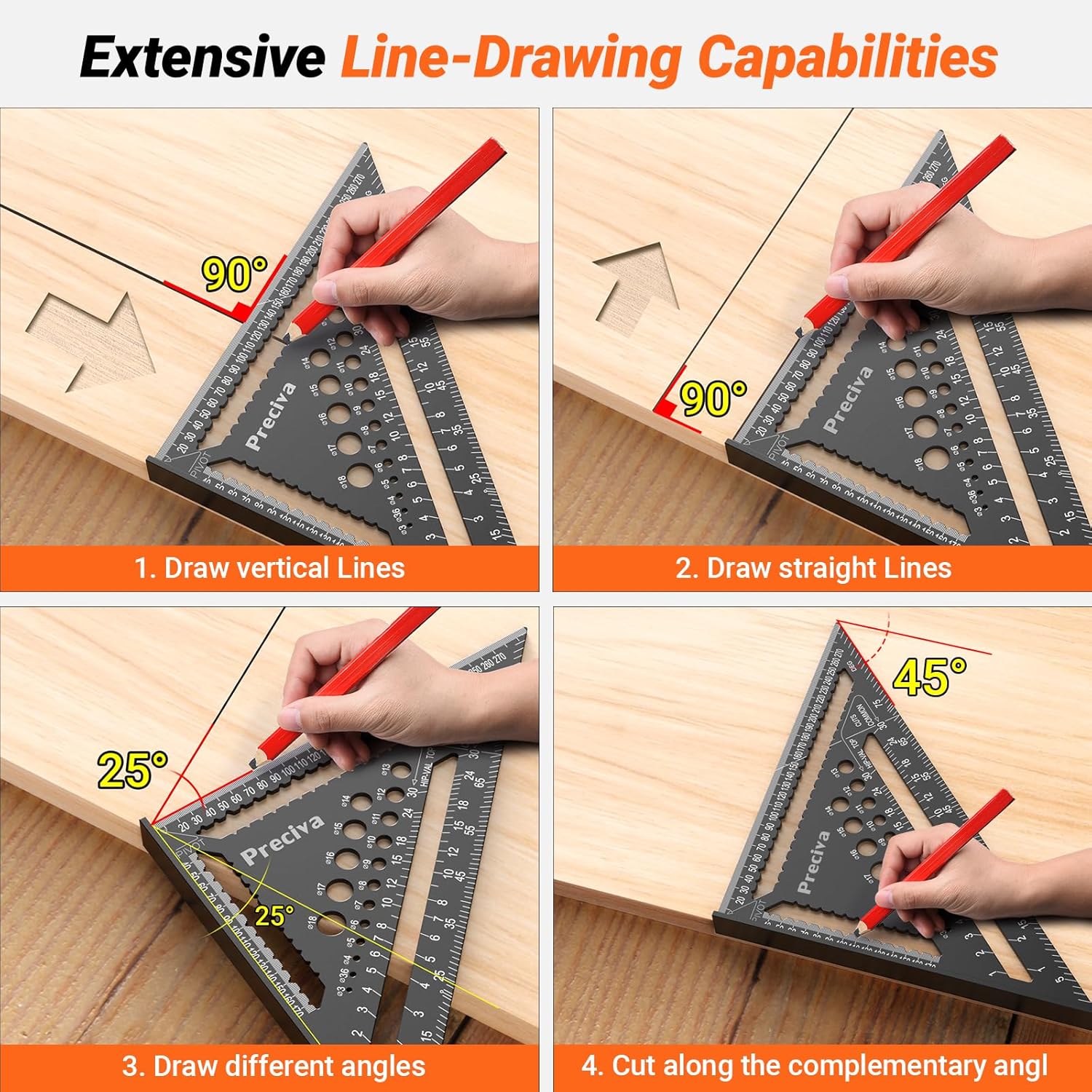 Detalle 2 de Preciva Zimmermannswinkel Set für 18 cm