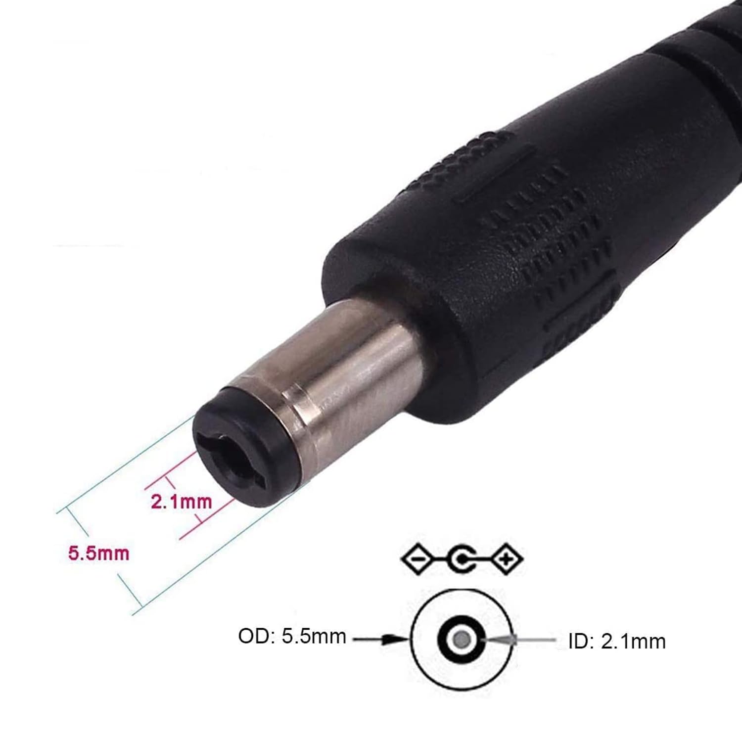 Detalle de RUITEXUN USB-DC5.5mm USB-A to DC Power Cable, 50cm, 5V