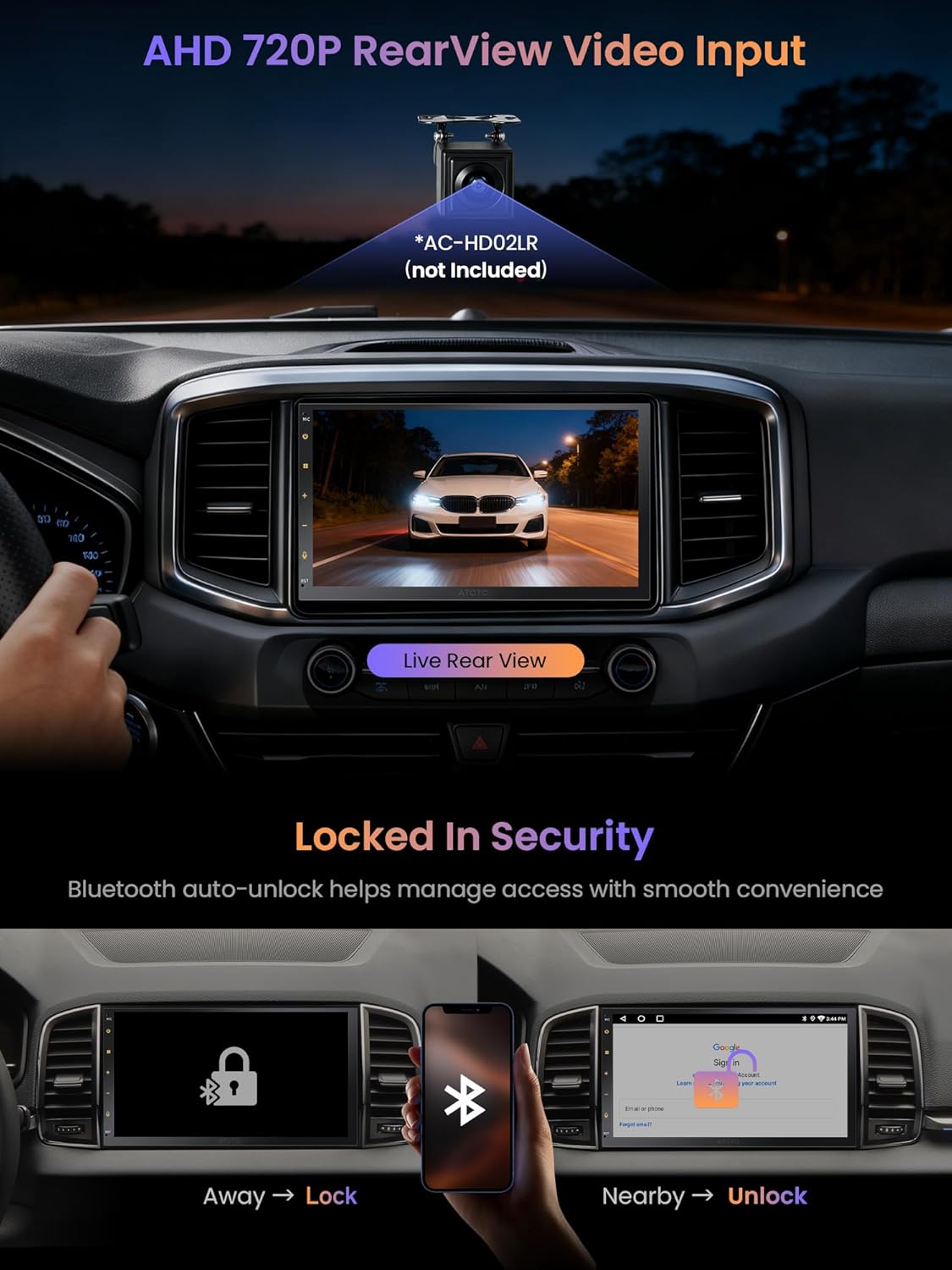 Thumbnail 5 de ATOTOZONE 7" Autoradio Android 2 DIN con CarPlay/Android Auto wireless, Wi‑Fi e GPS