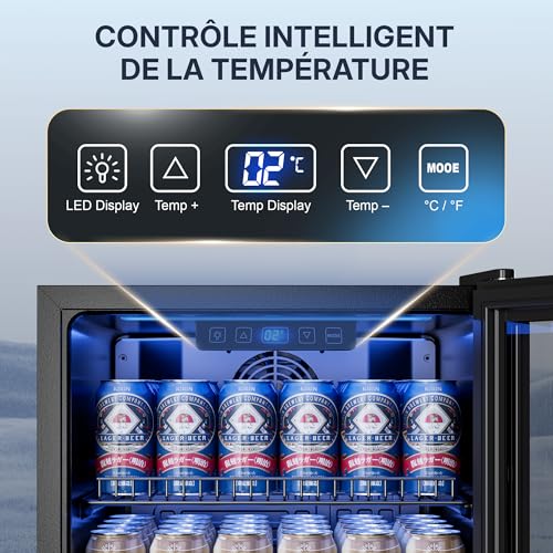 Thumbnail 4 de TRIUMPHKEY Frigorifero per Bevande 90 L con Porta in Vetro – 128 lattine, regolabili, LED