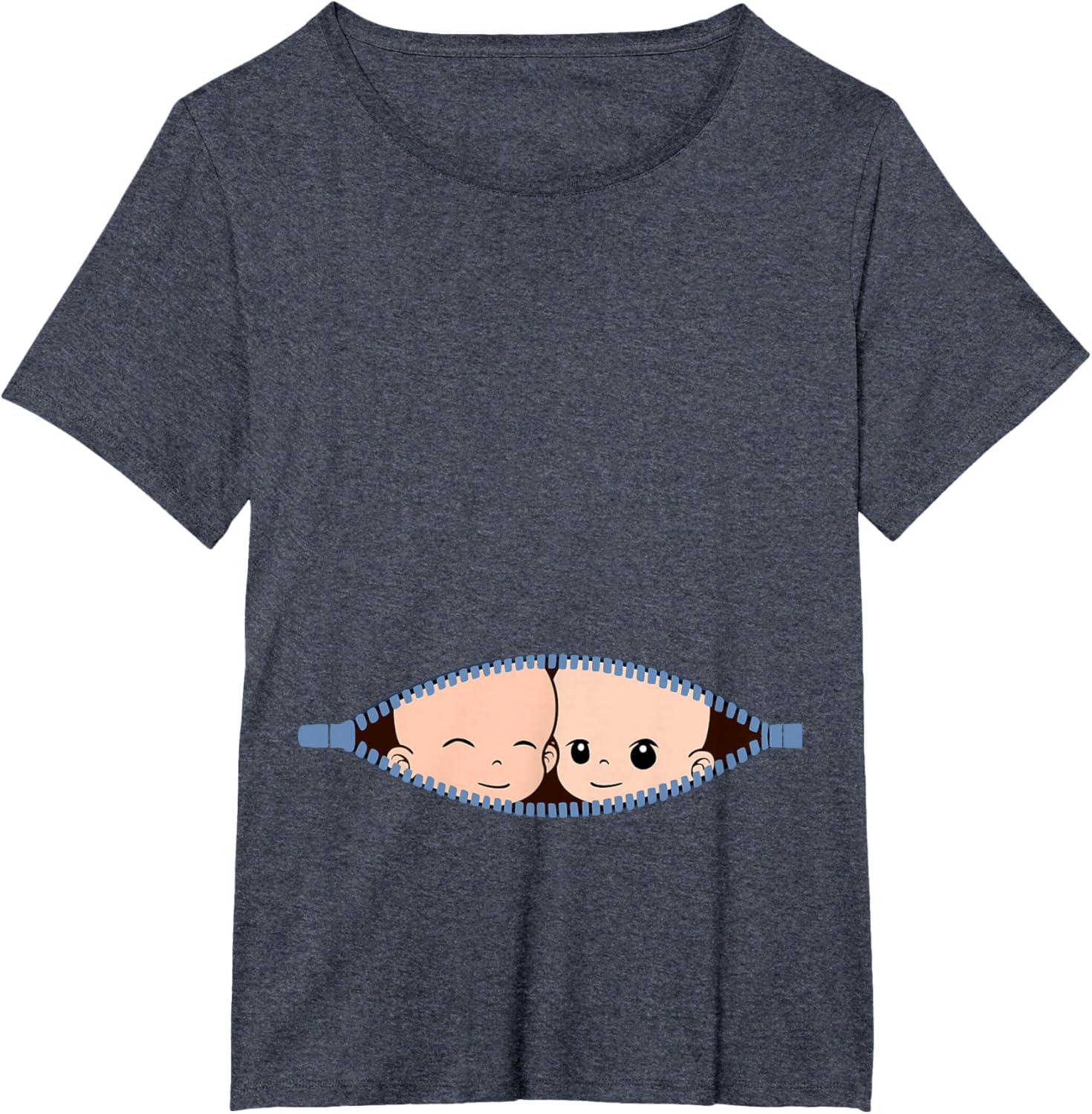 Detalle de Grossesse - Maman avec des Jumeaux T-Shirt: Dévoilez votre magie maternelle avec simplicité