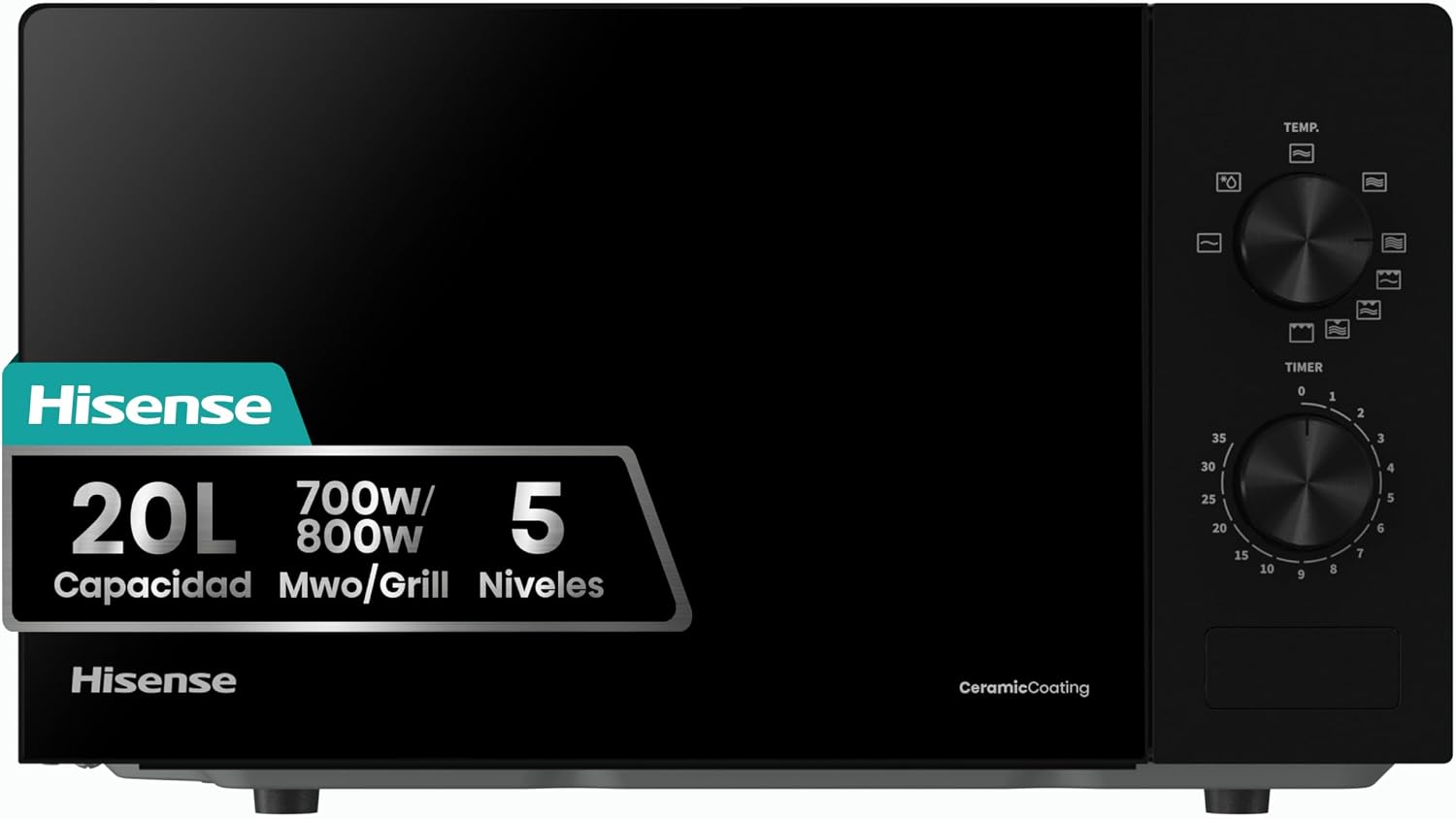 Detalle de Hisense H20MOBP1G Microondas 20 L, 700 W