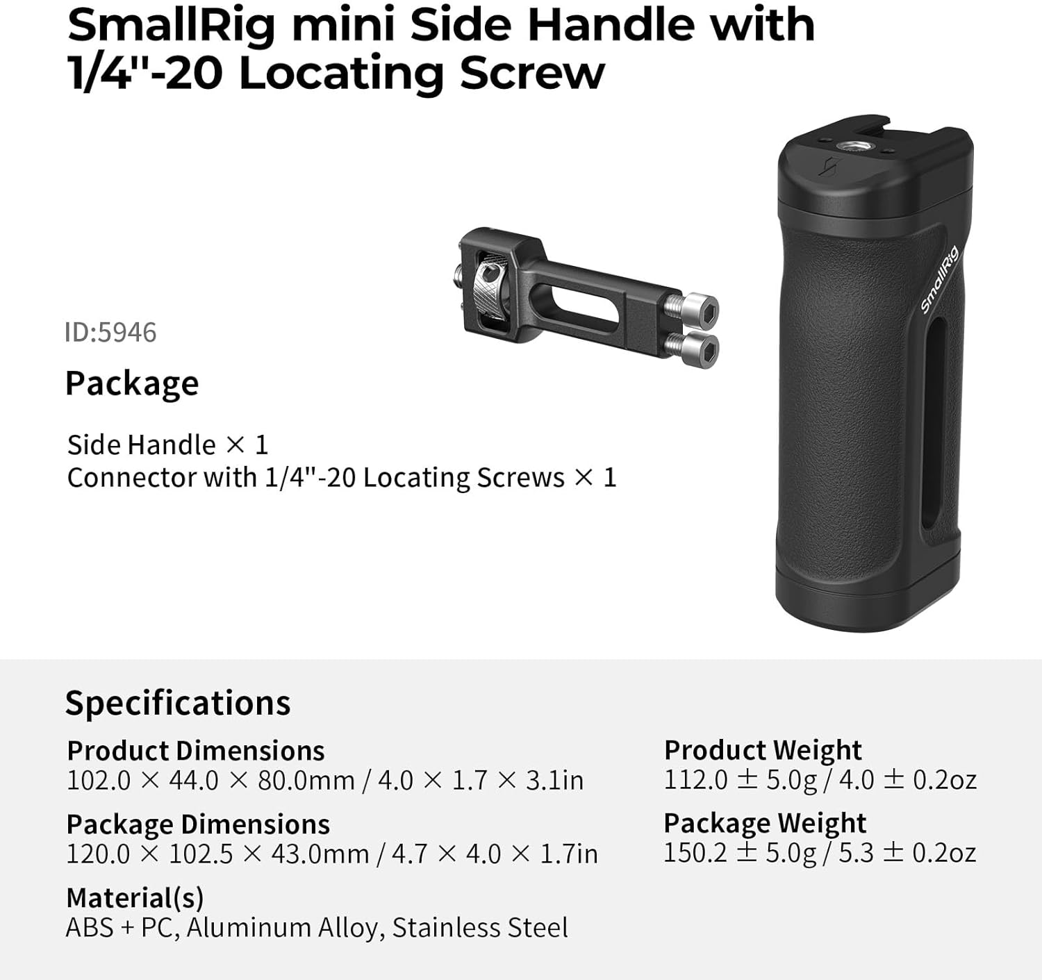 Thumbnail 6 de SmallRig Mini Poignée Latérale 1/4-20 pour Cage de Caméra — Réglable et Portée Accessoires Intégrée