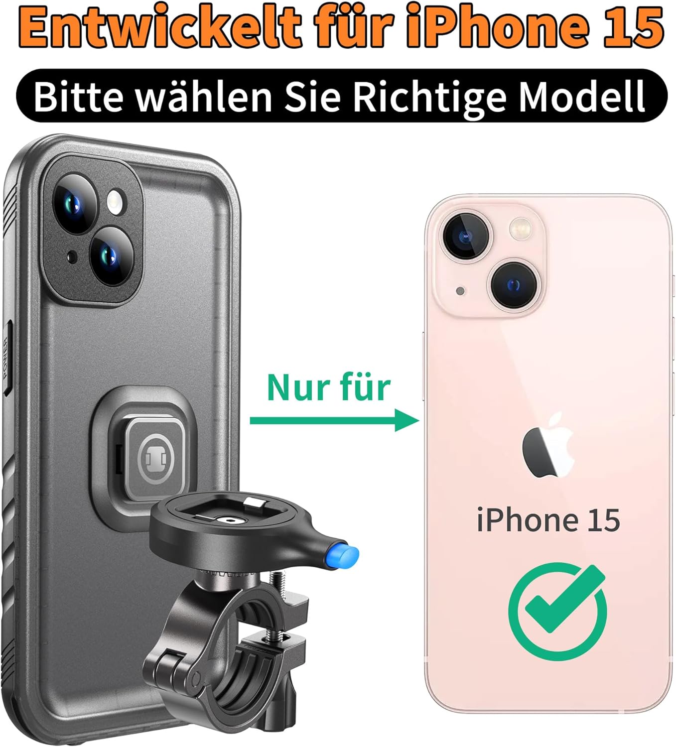 Detalle 2 de Cozycase Handyhalterung Fahrrad für iPhone 15 – wasserdichte Halterung mit Ein-Knopf Entriegelung und automatischem Schloss