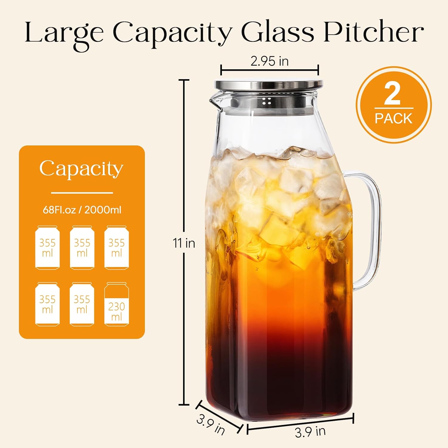 Thumbnail 1 de Glass Pitcher 68 oz