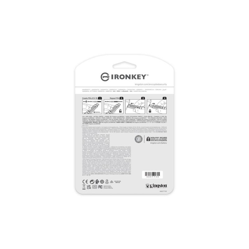 Detalle de Kingston IronKey Keypad 200 16GB: USB cifrada FIPS 140-3 Nivel 3 con teclado integrado