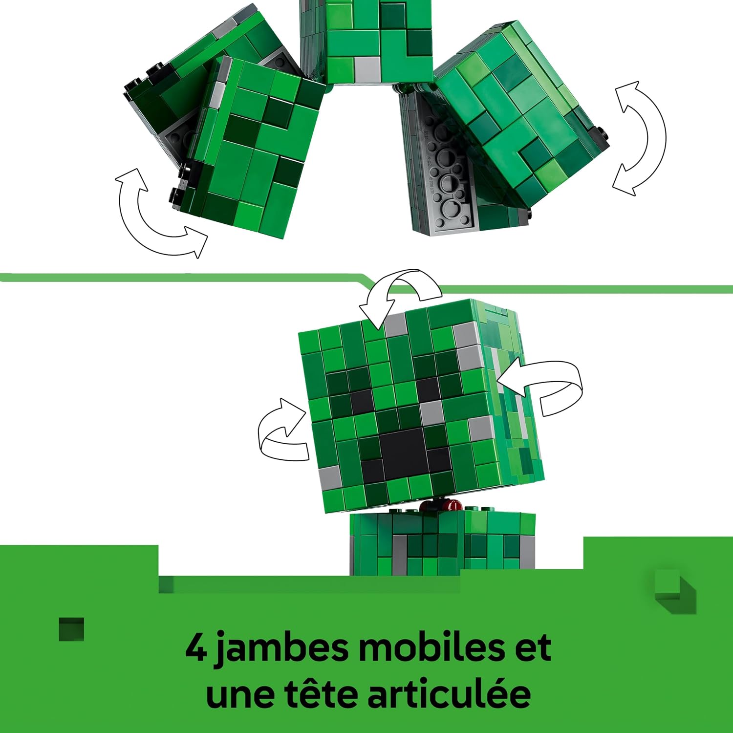 Detalle de LEGO Minecraft Le Creeper 21276 – 1 figurine grande et interactive à exposer