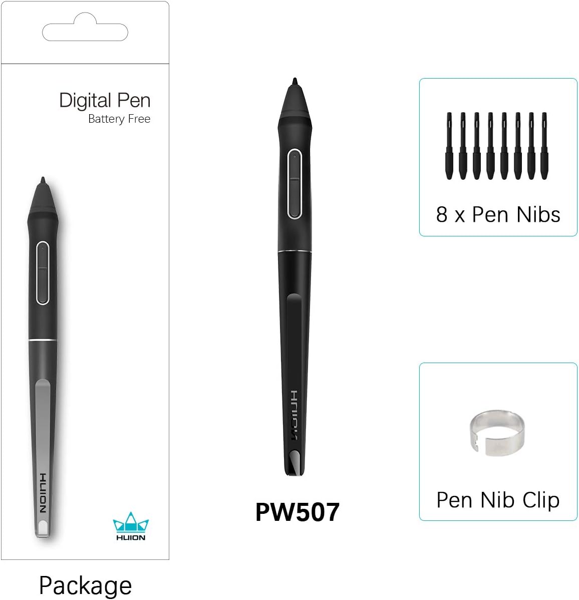 Thumbnail 6 de HUION PW507 Battery-Free Digital Pen, 8192 Pressure Levels and 266 PPS