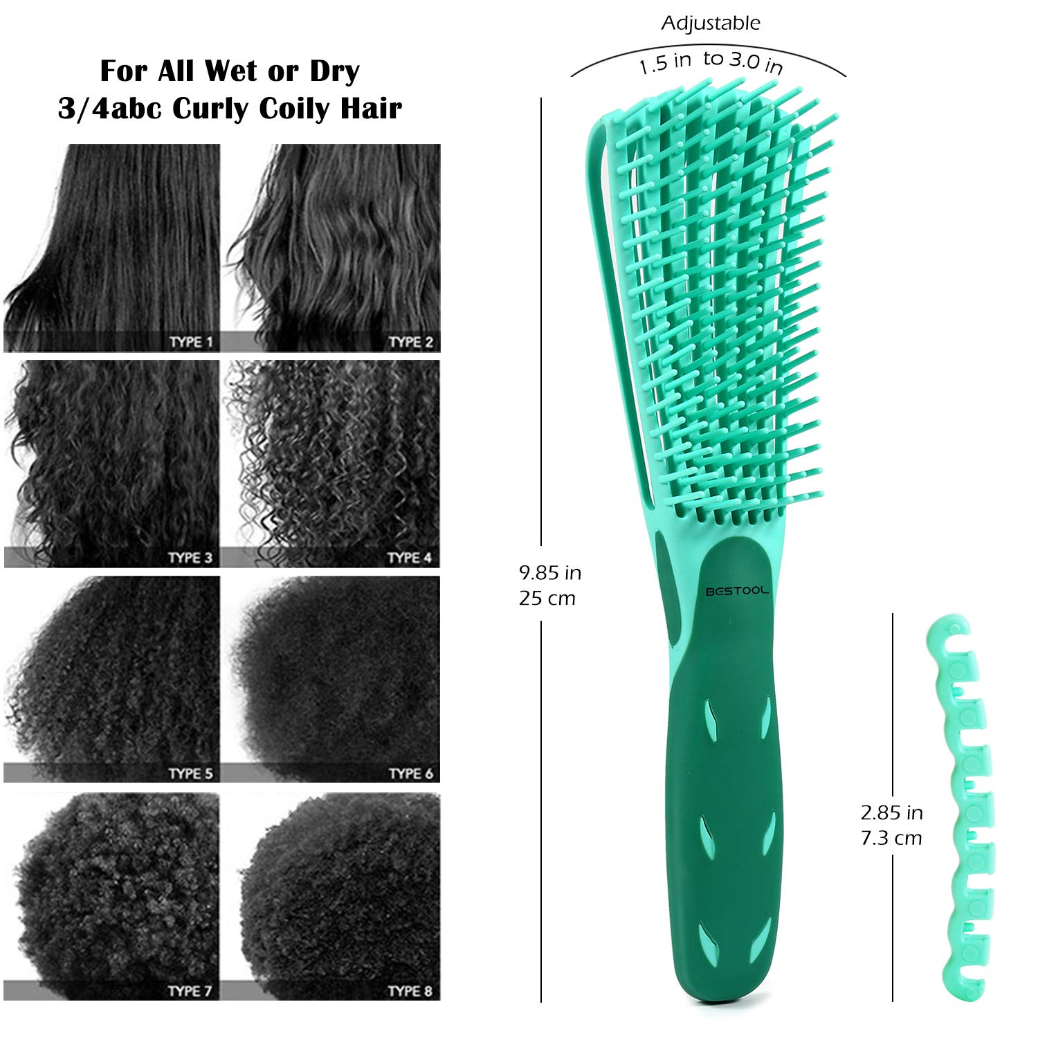 Detalle 2 de BESTOOL Haarbürste für Locken, Entwirrung