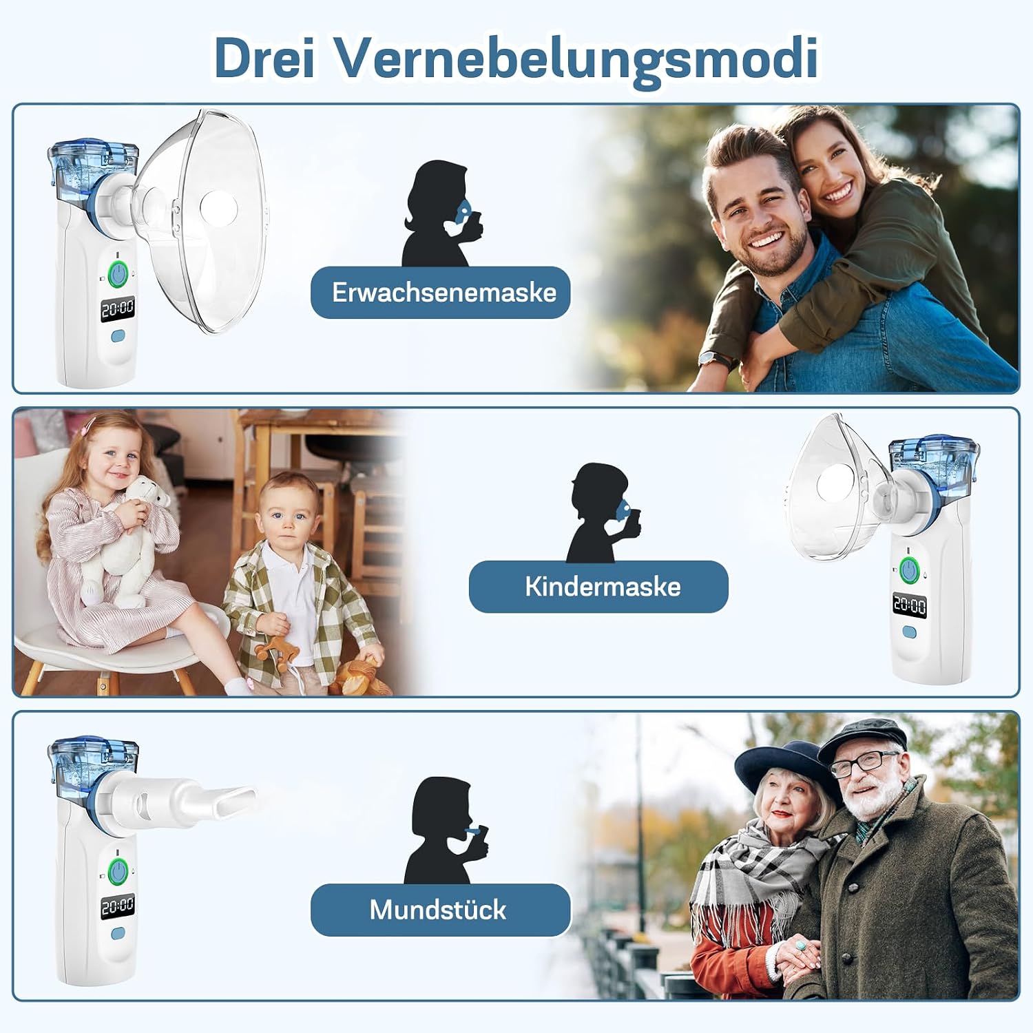 Thumbnail 5 de Nigecue Inhalationsgerät Tragbar Vernebler Set – leise, kompakt und USB-aufladbar