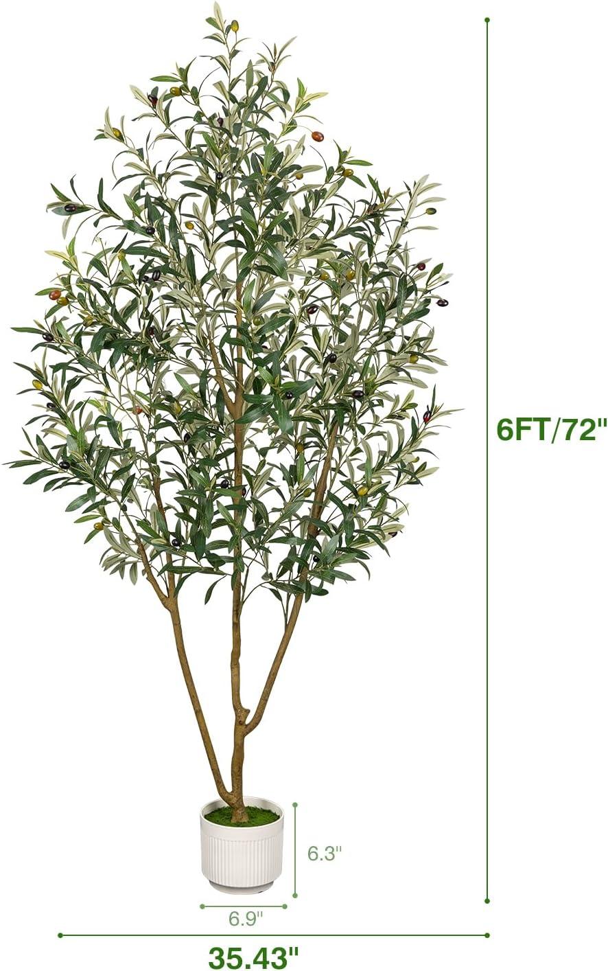 Detalle de LuceAlberi artificial olive tree, 6 ft