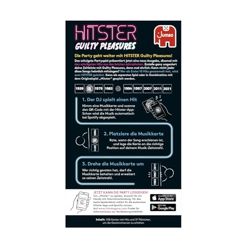 Detalle 2 de Hitster Guilty Pleasures EIN Party- und Kartenspiel – Deutsch (DE) von Hitster