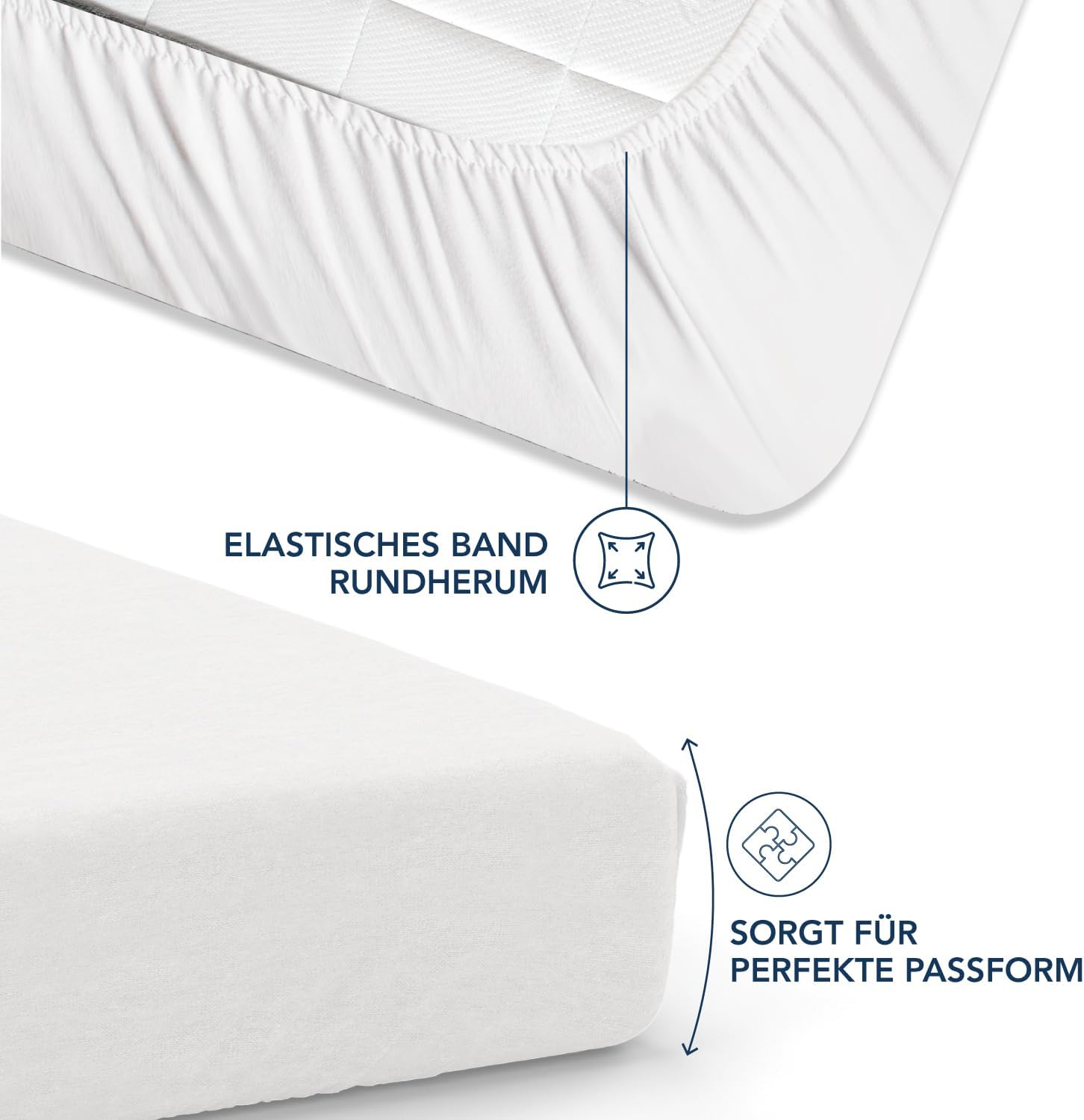 Detalle de Dreamzie Spannbettlaken 160 x 200 cm – 35 cm Tiefe Tasche, 100% Mikrofaser, Elfenbein